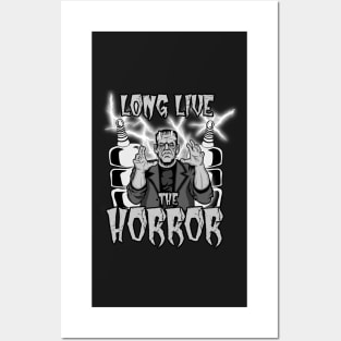 Long Live The Horror (Monster Black and White) Posters and Art